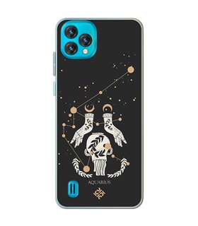 Funda para [ Blackview Oscal C60 ] Dibujo Zodiaco [ Signo Zodiacal - Acuario ] de Silicona Flexible para Smartphone 