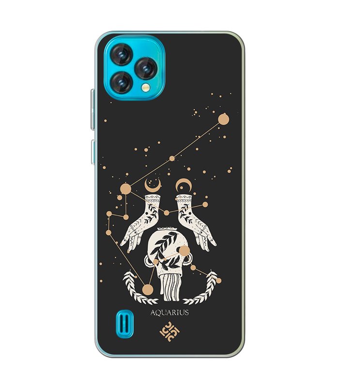 Funda para [ Blackview Oscal C60 ] Dibujo Zodiaco [ Signo Zodiacal - Acuario ] de Silicona Flexible para Smartphone 