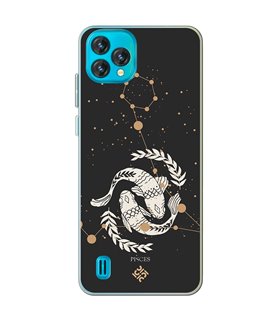 Funda para [ Blackview Oscal C60 ] Dibujo Zodiaco [ Signo zodiacal - Picis ] de Silicona Flexible para Smartphone 