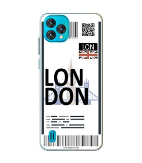 Funda para [ Blackview Oscal C60 ] Billete de Avión [ London ] de Silicona Flexible para Smartphone 