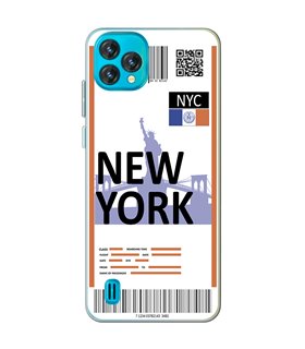 Funda para [ Blackview Oscal C60 ] Billete de Avión [ New York ] de Silicona Flexible para Smartphone 