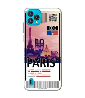 Funda para [ Blackview Oscal C60 ] Billete de Avión [ París ] de Silicona Flexible para Smartphone 