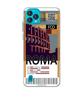 Funda para [ Blackview Oscal C60 ] Billete de Avión [ Roma ] de Silicona Flexible para Smartphone 