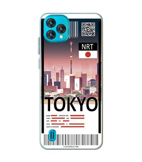 Funda para [ Blackview Oscal C60 ] Billete de Avión [ Tokio ] de Silicona Flexible para Smartphone 