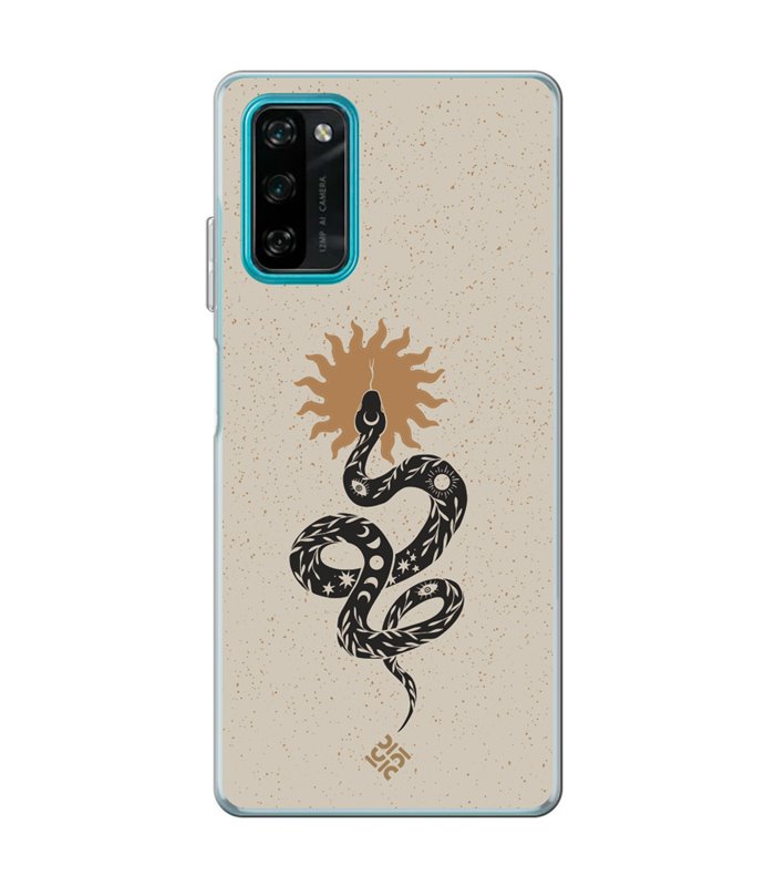 Funda para [ Blackview A100 ] Dibujo Esotérico [ Serpiente Esotérica y Signo Solar ] de Silicona Flexible