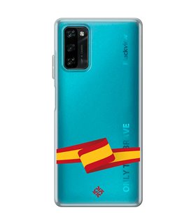 Funda para [ Blackview A100 ] Dibujo Auténtico [ Bandera España ] de Silicona Flexible para Smartphone