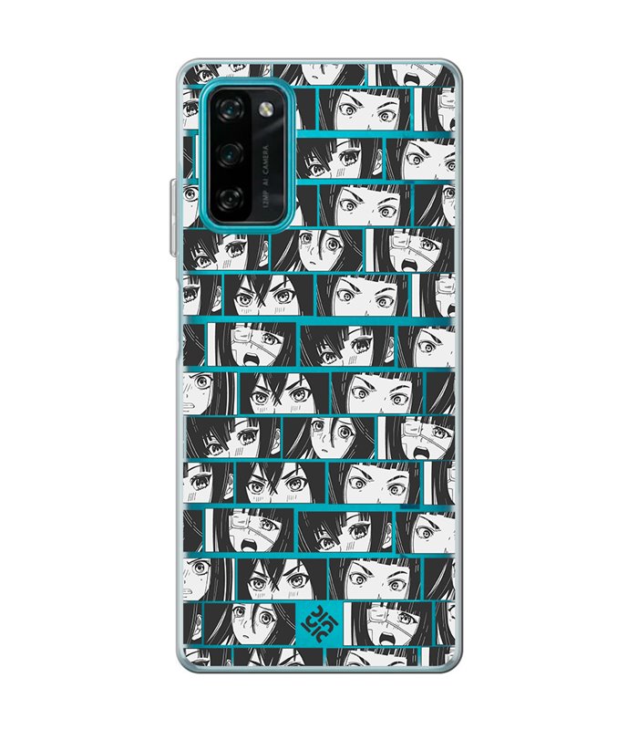 Funda para [ Blackview A100 ] Dibujos Frikis [ Ojos Estilo Manga - Concepto de Historieta ] de Silicona Flexible