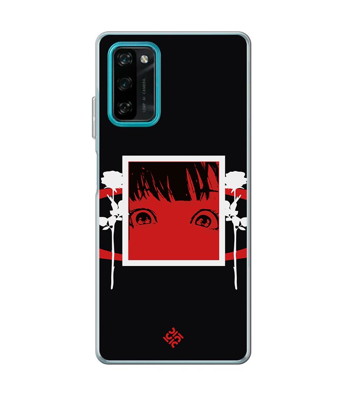 Funda para [ Blackview A100 ] Dibujos Frikis [ Mirada Anime, Manga Rojo Intenso ] de Silicona Flexible