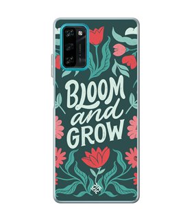 Funda para [ Blackview A100 ] Dibujo Frases Guays [ Flores Bloom and Grow ] de Silicona Flexible para Smartphone