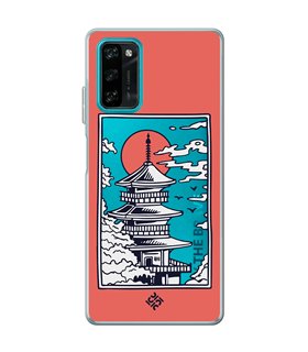 Funda para [ Blackview A100 ] Dibujo Japones [ Pagoda con Fondo Transparente Japonesa ] de Silicona Flexible