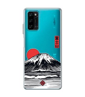 Funda para [ Blackview A100 ] Dibujo Japones [ Monte Fuji ] de Silicona Flexible para Smartphone 