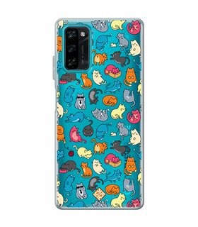 Funda para [ Blackview A100 ] Dibujo Mascotas [ Gatos de Varios Colores ] de Silicona Flexible