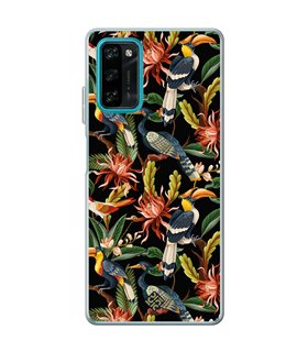 Funda para [ Blackview A100 ] Dibujo Mascotas [ Estampado Aves y Hojas y Flores Tropicales ] de Silicona