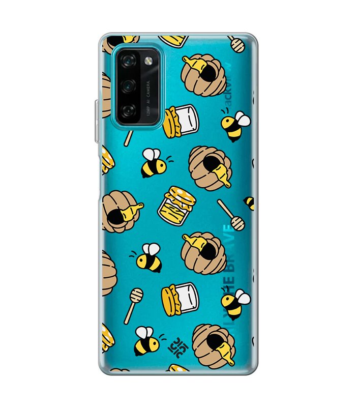 Funda para [ Blackview A100 ] Dibujo Mascotas [ Miel y Abejas ] de Silicona Flexible para Smartphone 