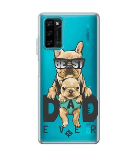 Funda para [ Blackview A100 ] Dibujo Mascotas [ Perro Bulldog - Best Dad Ever ] de Silicona Flexible