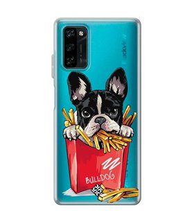 Funda para [ Blackview A100 ] Dibujo Mascotas [ Perrito Bulldog con Patatas ] de Silicona Flexible