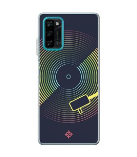 Funda para [ Blackview A100 ] Diseño Música [ Dibujo Disco de Vinilo ] de Silicona Flexible