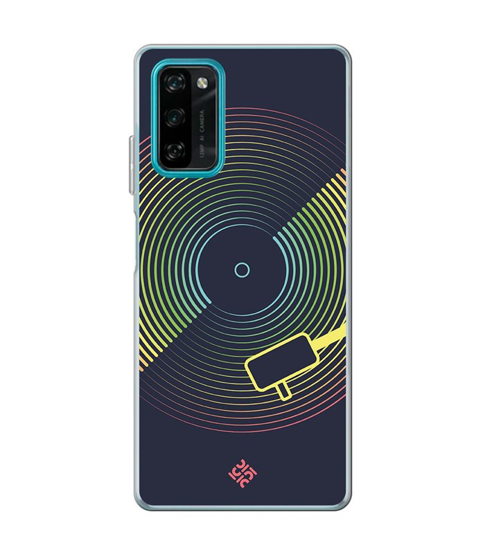 Funda para [ Blackview A100 ] Diseño Música [ Dibujo Disco de Vinilo ] de Silicona Flexible