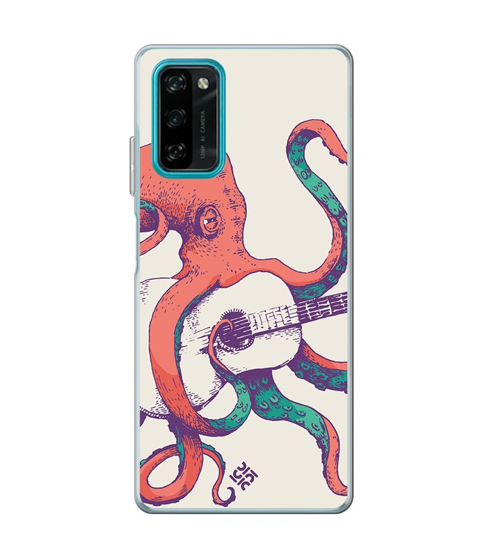 Funda para [ Blackview A100 ] Diseño Música [ Pulpo Tocando la Guitarra ] de Silicona Flexible