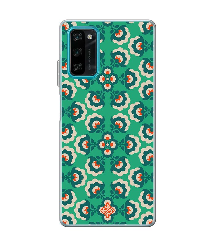 Funda para [ Blackview A100 ] Dibujos Retro [ Algodones Verdes - Caleidoscopio ] de Silicona