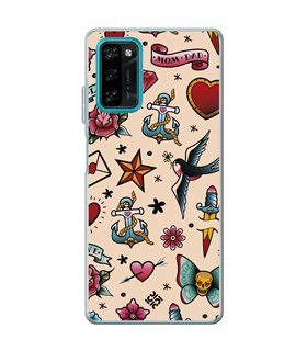 Funda para [ Blackview A100 ] Dibujo Tendencias [ Tatuajes Clásicos ] de Silicona Flexible