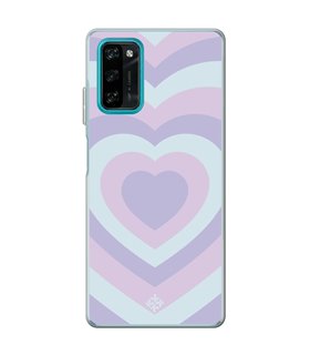 Funda para [ Blackview A100 ] Dibujo Tendencias [ Corazones Superpuestos Tonos Pastel ] 