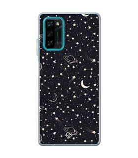 Funda para [ Blackview A100 ] Dibujo Tendencias [ Fondo Estrellado con Planetas ] de Silicona Flexible