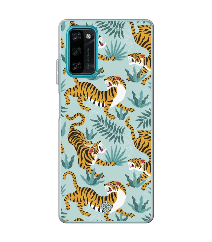 Funda para [ Blackview A100 ] Dibujo Tendencias [ Estampado de Tigres ] de Silicona Flexible para Smartphone 