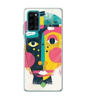 Funda para [ Blackview A100 ] Dibujo Auténtico [ Ilustración de Arte de Pared Abstracción de Retrato Facial ] 