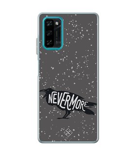 Funda para [ Blackview A100 ] Dibujo Auténtico [ Cuervo Never More ] de Silicona Flexible para Smartphone 