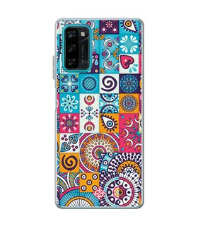 Funda para [ Blackview A100 ] Dibujo Auténtico [ Collage Mosaico Mandala ] de Silicona Flexible