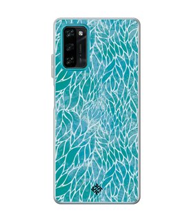 Funda para [ Blackview A100 ] Dibujo Auténtico [ Patron Abstracto Azul ] de Silicona Flexible