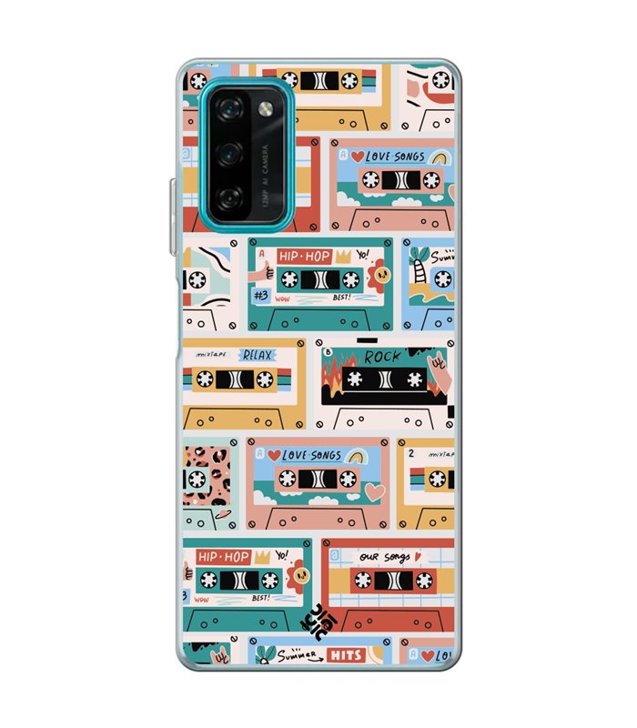 Funda para [ Blackview A100 ] Dibujo Auténtico [ Cintas de Cassette ] de Silicona Flexible