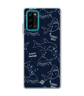 Funda para [ Blackview A100 ] Dibujo Auténtico [ Sharks Area ] de Silicona Flexible para Smartphone