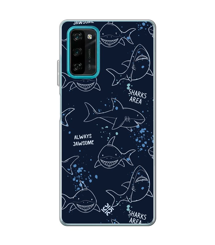 Funda para [ Blackview A100 ] Dibujo Auténtico [ Sharks Area ] de Silicona Flexible para Smartphone