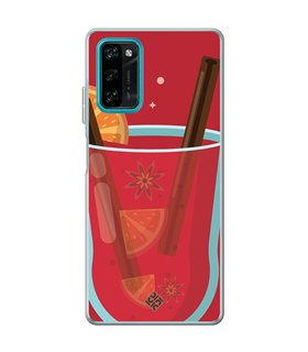 Funda para [ Blackview A100 ] Dibujo Auténtico [ Vino Caliente ] de Silicona Flexible para Smartphone