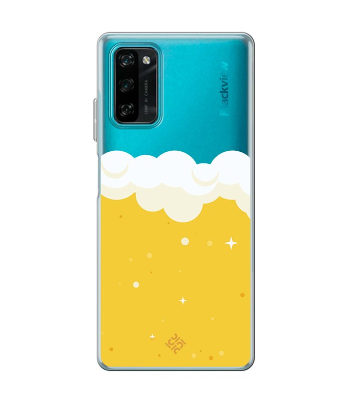 Funda para [ Blackview A100 ] Dibujo Auténtico [ Cerveza ] de Silicona Flexible para Smartphone 