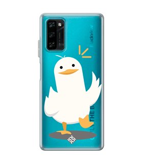 Funda para [ Blackview A100 ] Dibujo Auténtico [ Pato Caminando ] de Silicona Flexible para Smartphone 