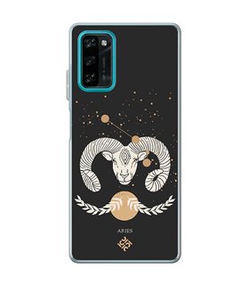 Funda para [ Blackview A100 ] Dibujo Zodiaco [ Signo Zodiacal - Aries ] de Silicona Flexible para Smartphone 