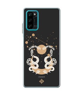 Funda para [ Blackview A100 ] Dibujo Zodiaco [ Signo Zodiacal - Geminis ] de Silicona Flexible para Smartphone 