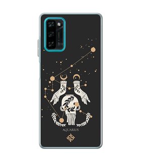 Funda para [ Blackview A100 ] Dibujo Zodiaco [ Signo Zodiacal - Acuario ] de Silicona Flexible para Smartphone 