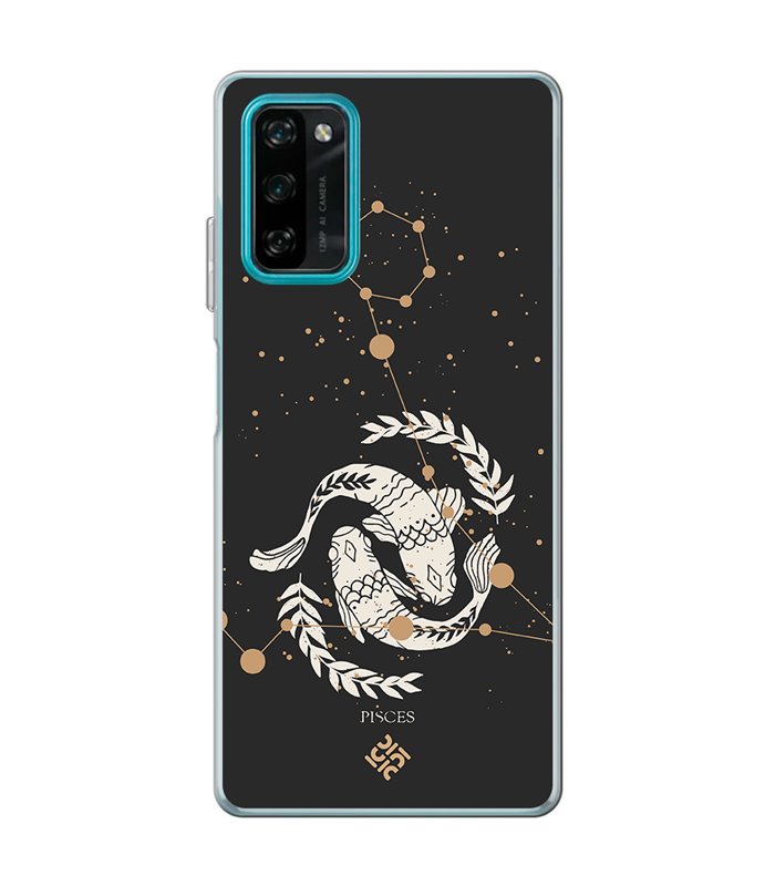 Funda para [ Blackview A100 ] Dibujo Zodiaco [ Signo zodiacal - Picis ] de Silicona Flexible para Smartphone 