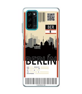 Funda para [ Blackview A100 ] Billete de Avión [ Berlín ] de Silicona Flexible para Smartphone 