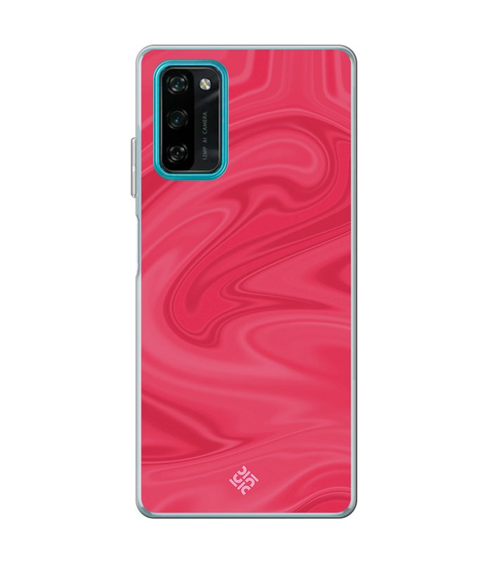 Funda para [ Blackview A100 ] Color del Año Magenta [ Seda - Patrón de Seda ] de Silicona Flexible para Smartphone