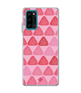 Funda para [ Blackview A100 ] Color del Año Magenta [ Triángulos Magenta - Patrón de Triángulos - Estilo Acuarela ] 