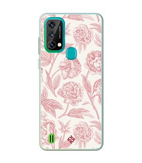 Funda para [ Blackview A50 ] Dibujo Botánico [ Flores Rosa Pastel ] de Silicona Flexible para Smartphone