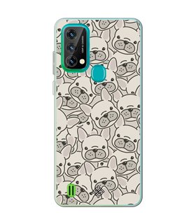 Funda para [ Blackview A50 ] Dibujo Cute [ Pegatinas Perrito Bulldog Frances ] de Silicona Flexible