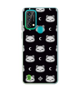 Funda para [ Blackview A50 ] Dibujo Cute [ Gato Negro Lunar ] de Silicona Flexible para Smartphone