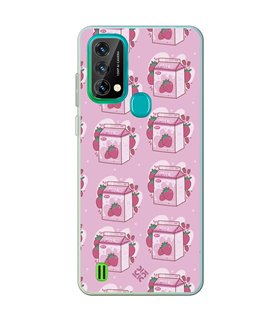 Funda para [ Blackview A50 ] Dibujo Cute [ Brick Leche de Fresa ] de Silicona Flexible para Smartphone