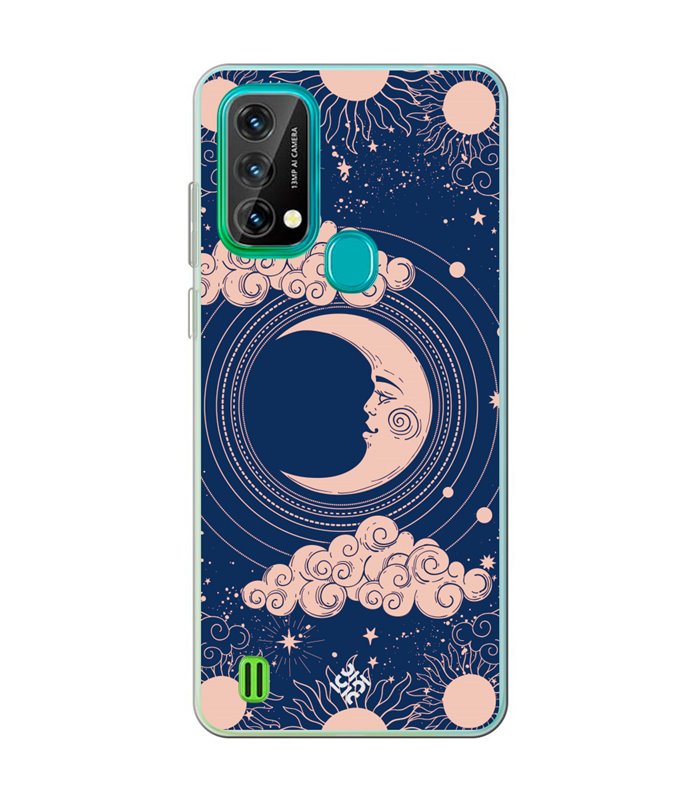 Funda para [ Blackview A50 ] Dibujo Esotérico [ Luna Creciente - Dibujo Místico Astrologico ] de Silicona Flexible